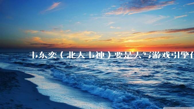 韦东奕（北大韦神）要是去写游戏引擎代码，能不能把虚幻引擎按在地上摩擦？数学好真能‘降维打击吗？