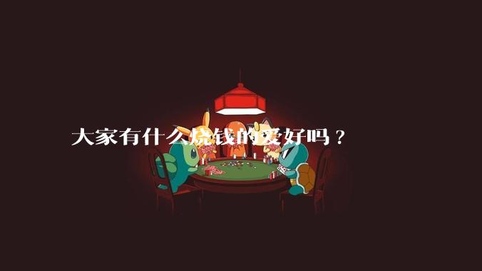 大家有什么烧钱的爱好吗?